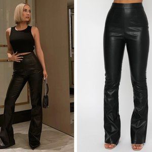 White Fox Show It Off Pants Black (Vegan Leather Pants)